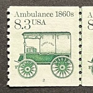 Travels US Scott #2128 1860 Ambulance 8.3¢ Line Pair MNH OG Plate #2204246073358